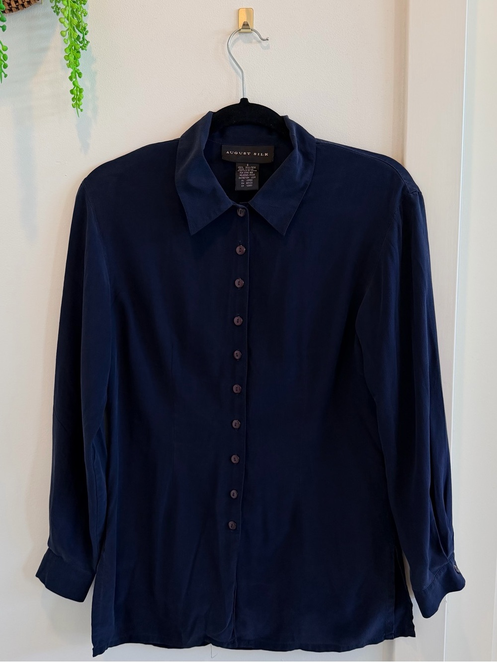 august silk Men's Dark Navy Long-Sleeve Button-Down Shirt